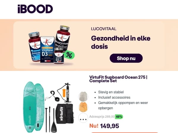 Nu: VirtuFit Supboard Ocean 275 | Complete Set voor slechts 149,95 !