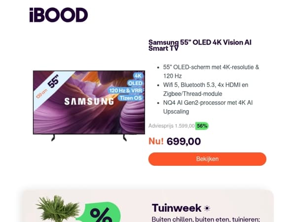 Nu: Samsung 55" OLED 4K Vision AI Smart TV voor slechts 699,00 !