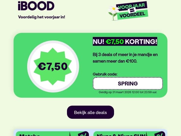 Speciaal voor jou, iBOODer: €7,50 korting vandaag