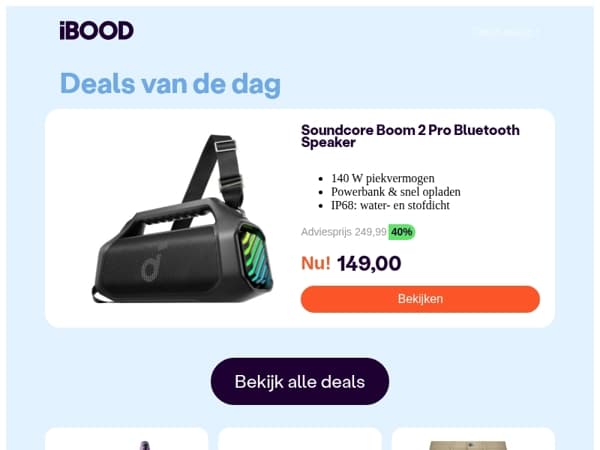 Nu: Soundcore Boom 2 Pro Bluetooth Speaker voor slechts 149,00 !