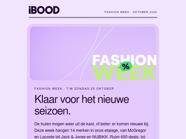 Fashion Week: McGregor, Lacoste en meer + €7,50 extra met FASHION