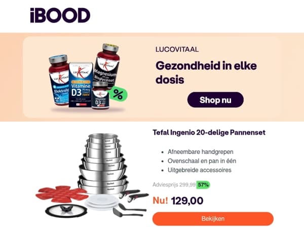 Nu: Tefal Ingenio 20-delige Pannenset voor 129,00