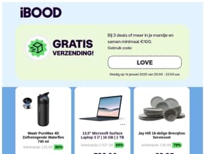 GRATIS verzending bij 3 deals of meer in je mandje en samen minimaal €100