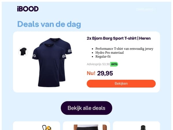 Nu: 2x Bjorn Borg Sport T-shirt | Heren voor slechts 29,95 !