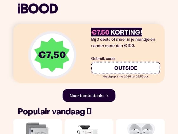 💰 €7,50 off, alleen vandaag