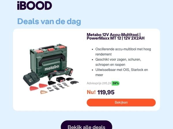 Nu: Metabo 12V Accu-Multitool | PowerMaxx MT 12 | 12V 2X2AH voor 119,95