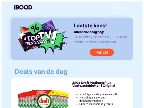 Nu: 320x Dreft Platinum Plus Vaatwastabletten | Original voor slechts 69,95