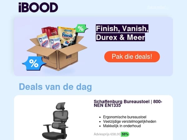 Nu: Schaffenburg Bureaustoel | 800-NEN EN1335 voor slechts 299,00 !