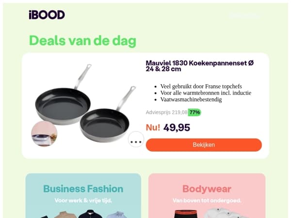 Vandaag: Mauviel 1830 Koekenpannenset Ø 24 & 28 cm voor 49,95