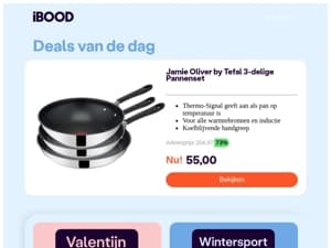 55,00 : Jamie Oliver by Tefal 3-delige Pannenset