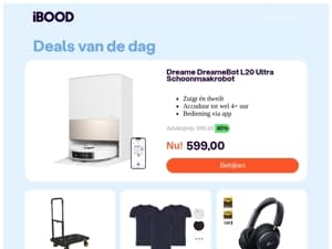 NU! 599,00  : Dreame DreameBot L20 Ultra Schoonmaakrobot