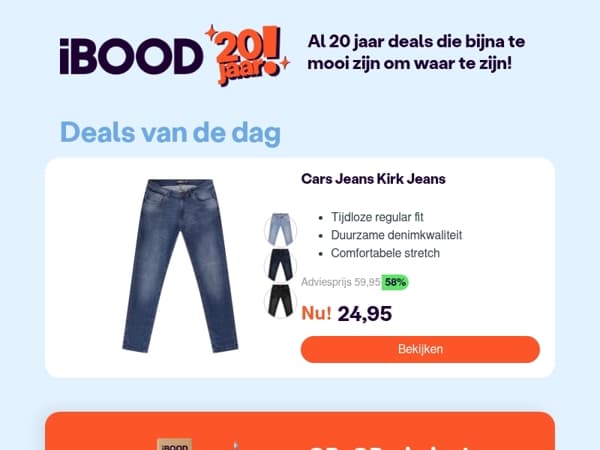 Nu: Cars Jeans Kirk Jeans voor slechts 24,95 !