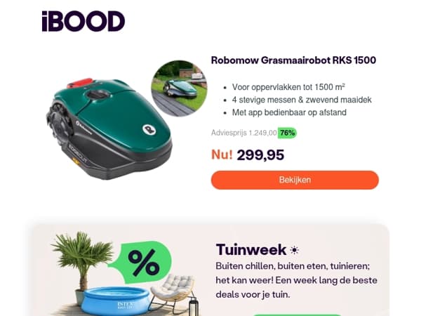 Nu: Robomow Grasmaairobot RKS 1500 voor slechts 299,95