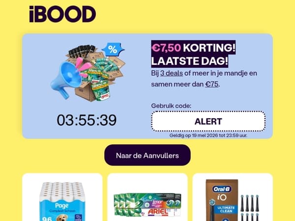 Aanvul Alert! €7,50 korting binnen! 📢