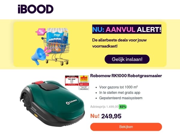 Nu: Robomow RK1000 Robotgrasmaaier voor slechts 249,95 !