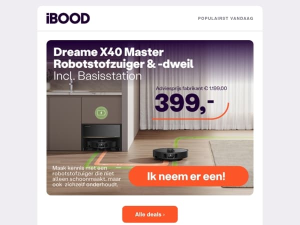 NU: Dreame X40 Master Robotstofzuiger & -dweil voor slechts €399,-