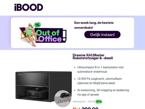 Nu: Dreame X40 Master Robotstofzuiger & -dweil voor slechts 399,00