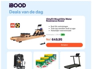 649,95 : VirtuFit Wood Elite Water Resistance Rower