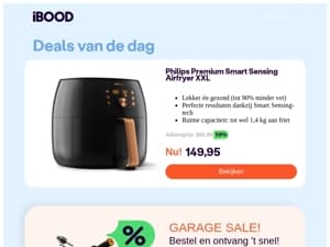 149,95 : Philips Premium Smart Sensing Airfryer XXL