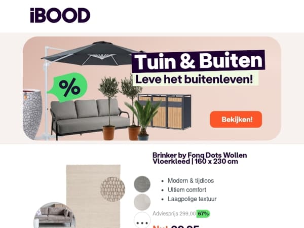 Nu: Brinker by Fonq Dots Wollen Vloerkleed | 160 x 230 cm voor slechts 99,95 !