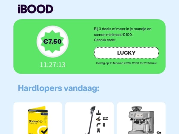 💸 Hey iBOODer, dikke deals met €7,50 korting! 💸
