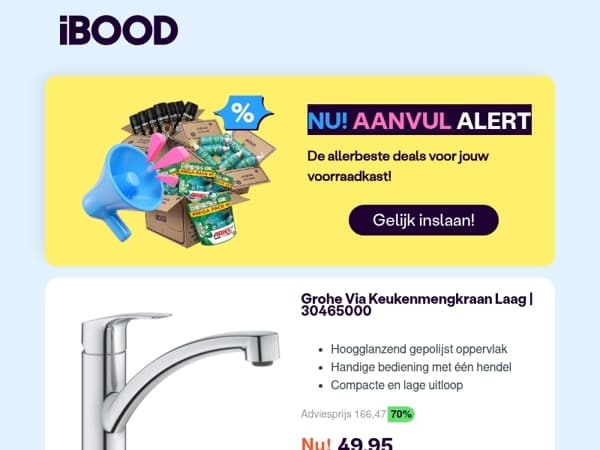 Nu: Grohe Via Keukenmengkraan Laag | 30465000 voor 49,95