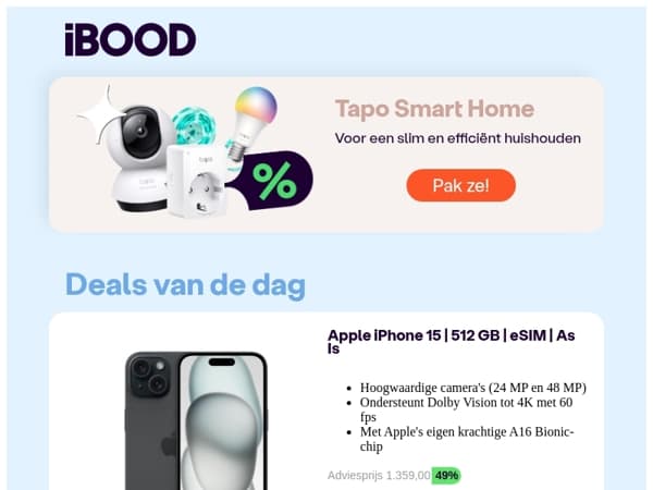 Nu: Apple iPhone 15 | 512 GB | eSIM | As Is voor slechts 699,00 !