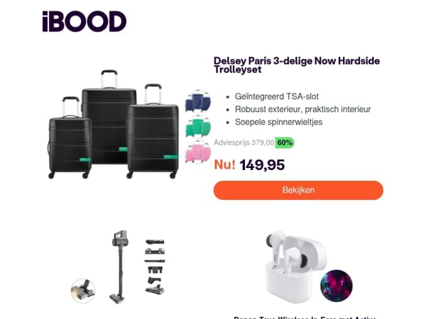 Nu: Delsey Paris 3-delige Now Hardside Trolleyset voor slechts 149,95 !