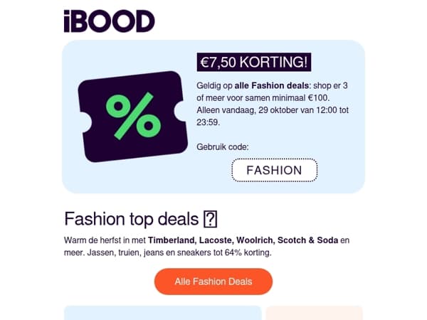 Fashion: Timberland, Lacoste, Woolrich & meer — tot 64% korting