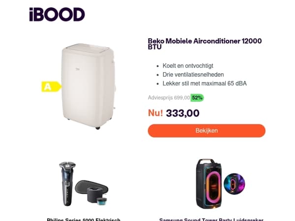 Nu: Beko Mobiele Airconditioner 12000 BTU voor slechts 333,00