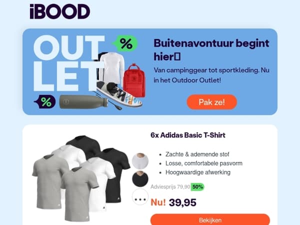 Nu: 6x Adidas Basic T-Shirt voor slechts 39,95