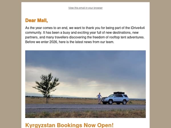 Kyrgyzstan Bookings Open – Christmas News from iDrive4x4