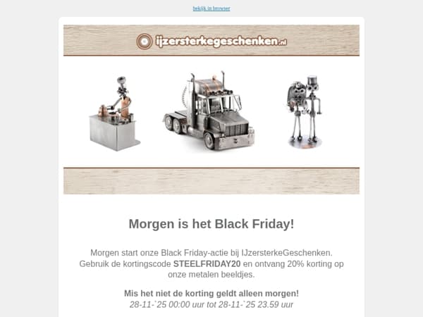 Morgen is het Black Friday!