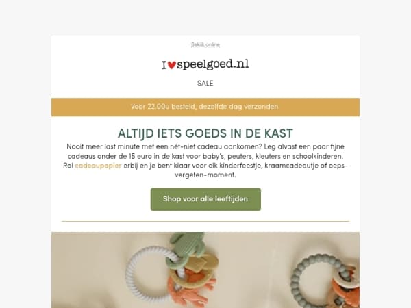 Cadeautjes voor in de kast voor alle leeftijden