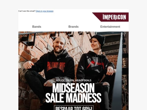 🔥 Midseason Sale: Tot 60% korting op fashion, band merch & meer!