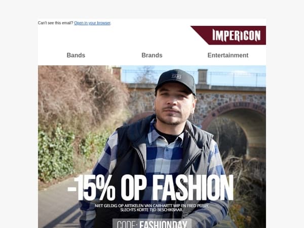 🤘 15% korting op fashion - alleen vandaag!