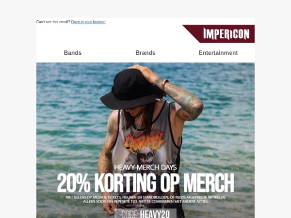 🚨Nu of nooit: 20% korting op je merch!