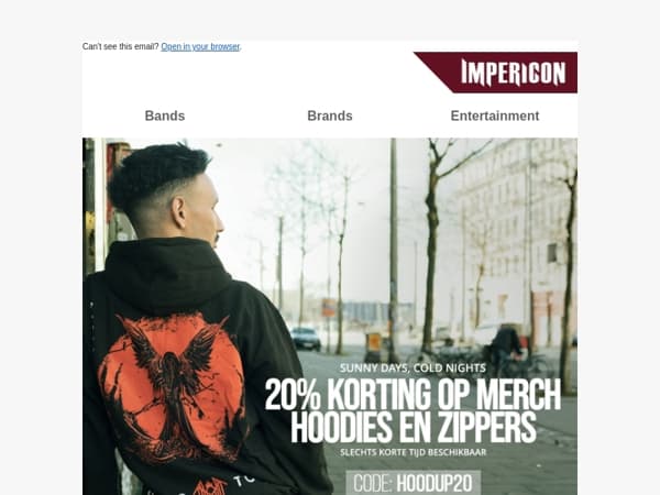 🤑 20% korting op merch-hoodies & zippers – maar voor korte tijd!