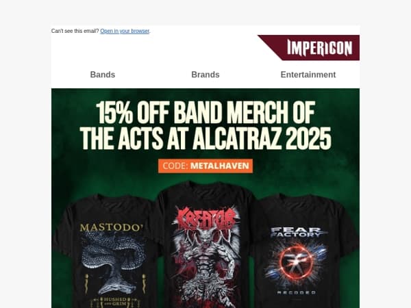 🎸15% korting op bandmerch van de Alcatraz 2025 acts!