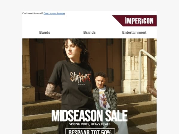 🤑 Midseason Sale: tot 50% korting op fashion, bandmerch en meer!