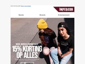 💪 15% korting op alles!