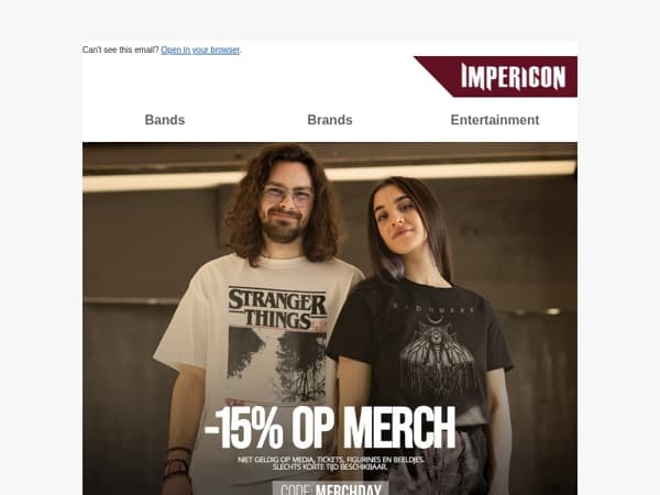 🤘 15% korting op merch - alleen vandaag!