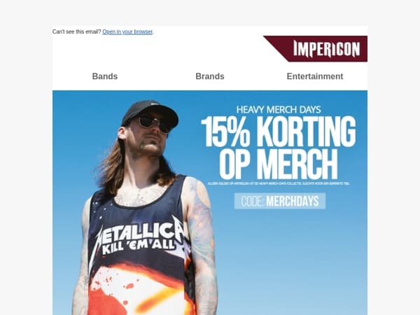 🤘Heavy Merch Days: 15% korting op merch!