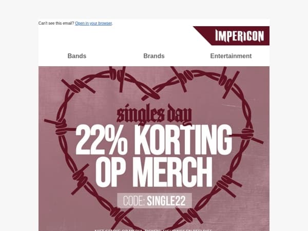 🔥 Singles Day Early Access: 22% korting op merch!