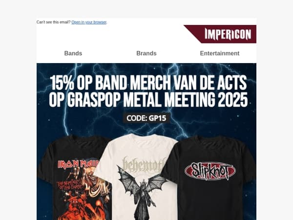 🔥 15% korting op bandmerch van de Graspop 2025 acts!
