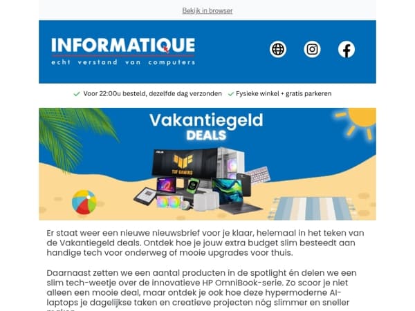 💸 Haal méér uit je vakantiegeld bij Informatique