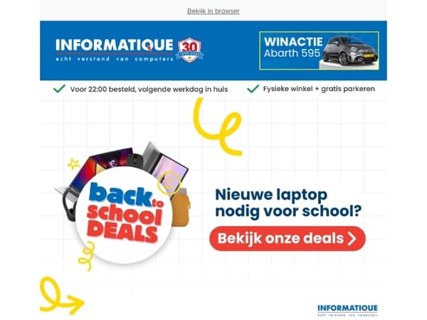Back to School 🎒💻  Laptop deals bij Informatique! ✨