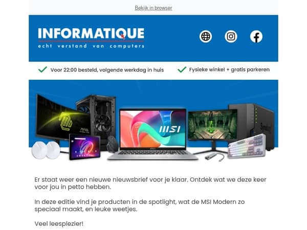 De Informatique nieuwsbrief is er weer! 💥