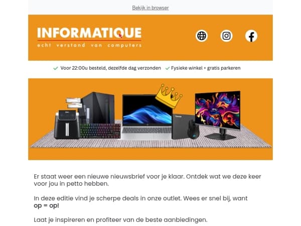 👑 Koningsdag Outlet Deals!