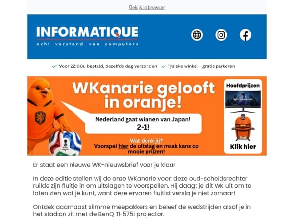 🏆Win mooie prijzen door de uitslagen van Oranje te voorspellen!
